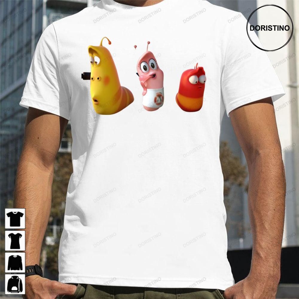 Yellow Pink And Red Larva Cartoon Limited Edition T-shirts